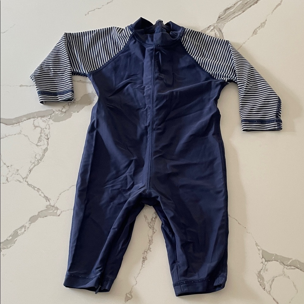 MEC Navy and White Kids Swim Rashguard